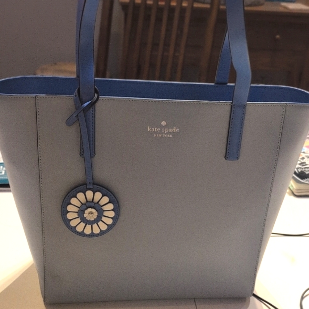 Kate Spade Blue Structured Tote Bag